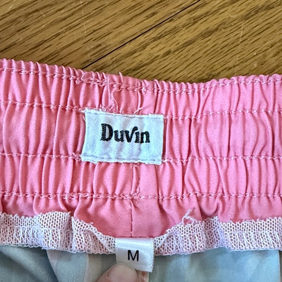 Duvin Men's Striped and Floral Shorts - Pink and Blue - Picture 2 of 3